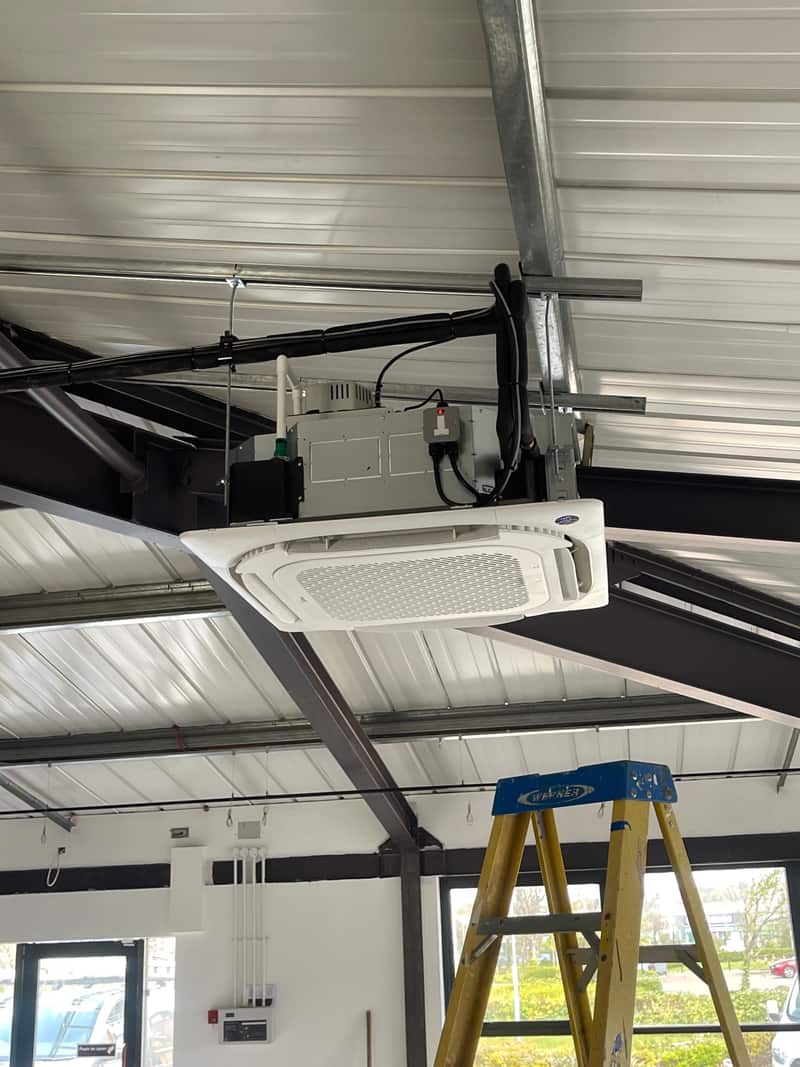 Ceiling cassette air conditioning in an industrial unit in Newcastle upon Tyne